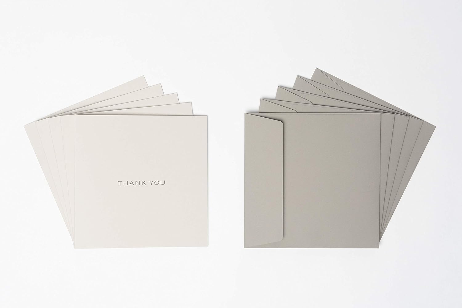 Blake Note Cards Indigo Thank You Pale Grey Note Cards with Dark Grey envelopes 150mm x 150mm Note Cards - Pack of 5 - Image 3