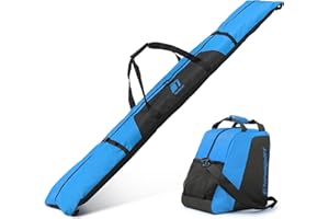 Tonesport Ski Bag and Boot Bag Combo - Ski Bags for Air Travel - Unpadded Snow Ski Bags - For Skis Up to 180cm