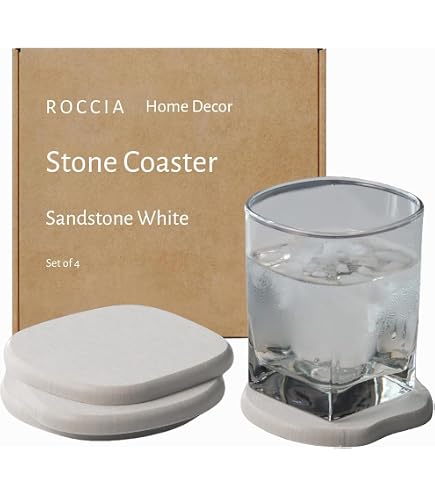 Coasters Set Of 2 Dorai Home Absorbent Stone Coaster Set – 4 Sandstone ...
