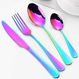 BEWOS 16-Piece Rainbow Stainless Steel Flatware Set Service for 4 view 5