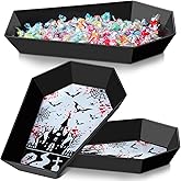 Wiwiqing 2 Pcs Halloween Candy Bowl Plastic Coffin Shaped Serving Tray Spooky Serving Dish Trick or Treat Candy Platter for H