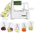 Spiralizer 5-Blade Vegetable Slicer, Strongest-and-Heaviest Spiral Slicer, Best Veggie Pasta Spaghetti Maker for Keto/Paleo/Gluten-Free, Comes with 4 Recipe Ebooks