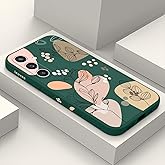 LEECG for Samsung Galaxy S24 Case, Creative Flower Pattern Design S24 Phone Cover Drop Protection Soft Ultra Thin Scratch Resistant Microfiber Lining Inner for Samsung S24 Case-Morandi Green