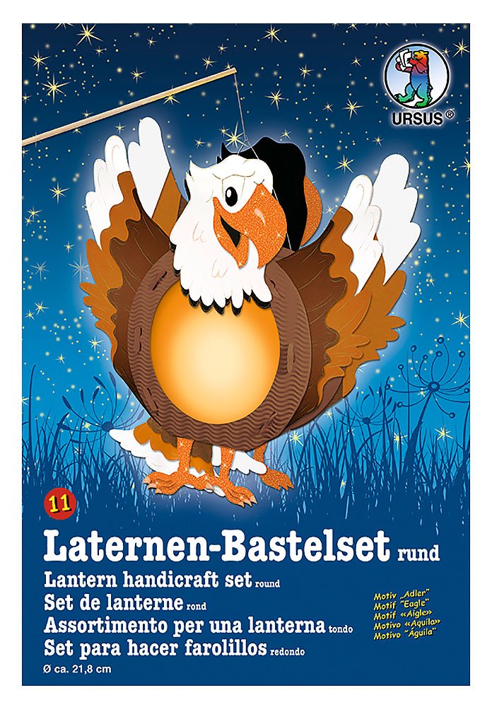 Ursus 18700011 Lantern Craft Set, Eagle, Approx. 21.8 x 21 x 10.3 cm, Diameter Approx. 21.8 cm, Includes Template Sheet with Craft Instructions (English language not guaranteed), for DIY Design, Ideal