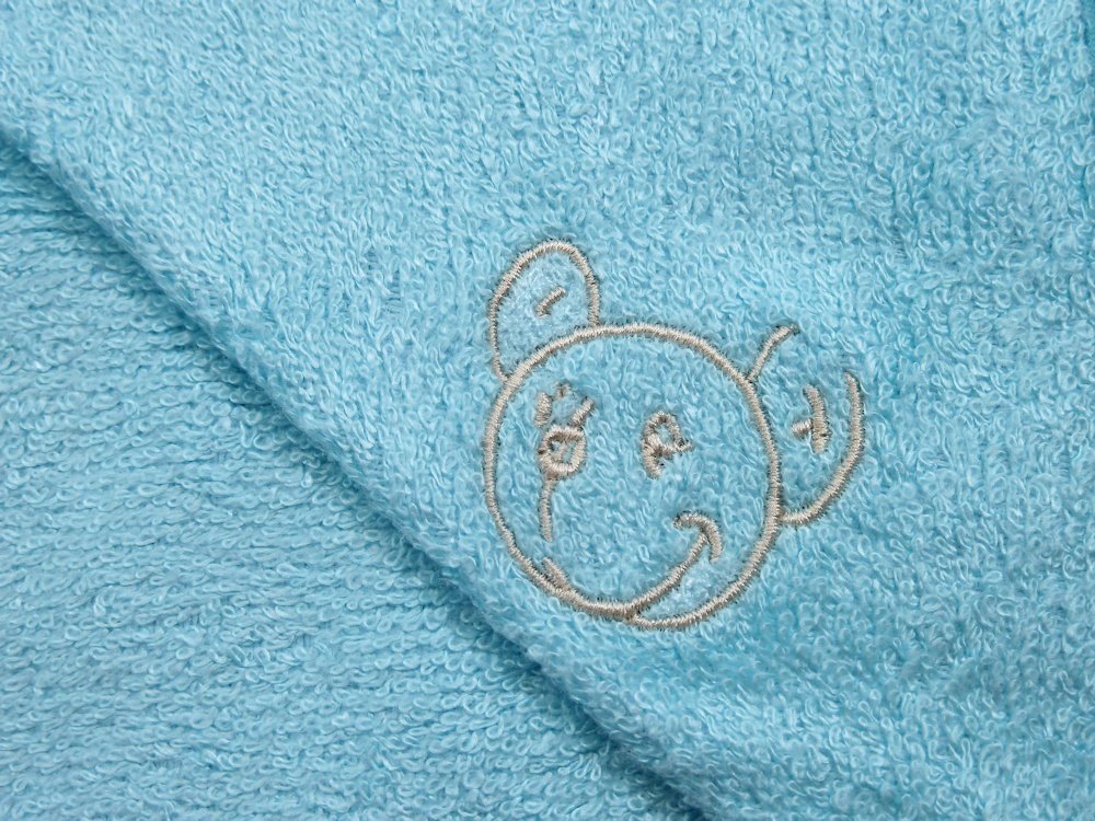 Green Bear Luxurious Bamboo Baby Cuddle Hooded Bath Towel - Naturally Hypoallergenic and Antibacterial - Turquoise Blue - Made in the UK