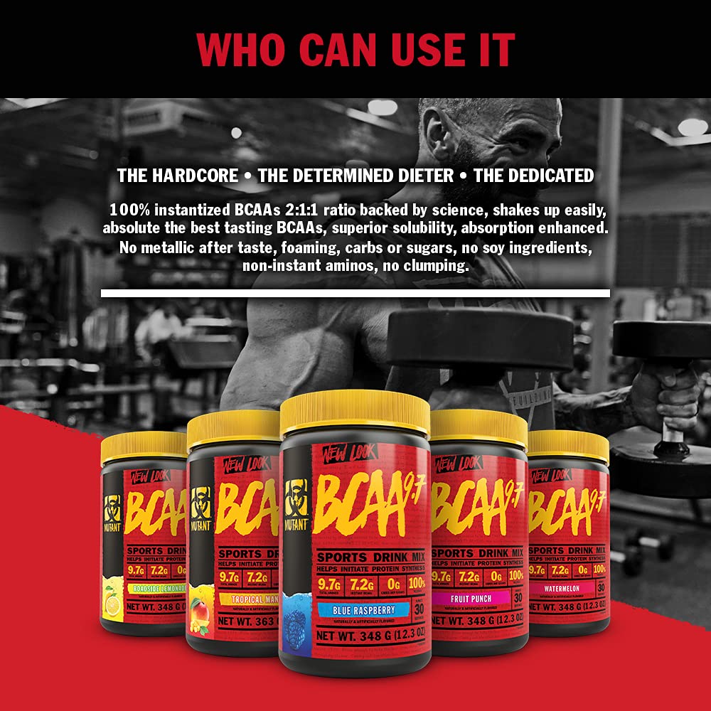 Mutant BCAA 9.7 Supplement BCAA Powder with Micronized Amino Energy Support Stack, 348g - Tropical Mango
