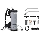 Dapper Commercial Backpack Vacuum Cleaner, 13 lb Lightweight HEPA Filter, 10.5 Qt Capacity, 50 Ft Cord, 1200W for Hard Floors, Carpet, Stairs &amp; Offices