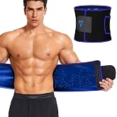FUXERT Waist Trimmer Belt for Men &amp; Women Sweat Belt for Belly Fat | Waist Trainer,Stomach Wrap,Sweat-Enhance,Back Support,Burn Calories,Removable pocket,Anti-Slip,Adjustable Velcro,Gym,Workout
