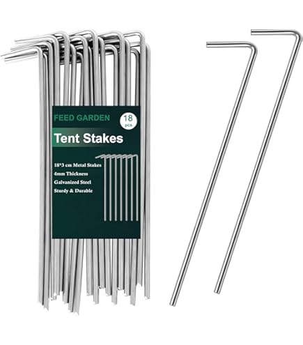 Tent Pegs - 18Pcs Aluminium Tent Stakes Pegs with Hook