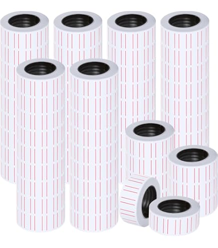 15000 Étiquettes Prix 21x12mm Blanc - Lot 30 Rouleaux Pour Pistolet Étiqueteuse MX5500