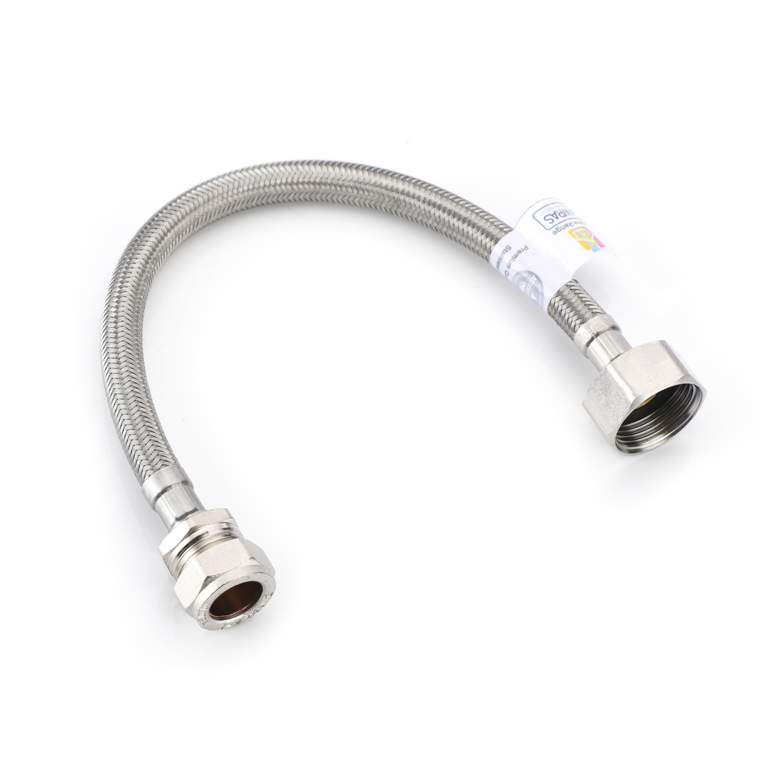 Home Range 1x 300mm WRAS Approved 15mm x 3/4" | Available in 2 Lengths | BSP Flexible Braided Hose, Stainless Steel Bath Tap Flex Connector, 10 Bar Pressure, Max 90°C Durable, Leak Proof