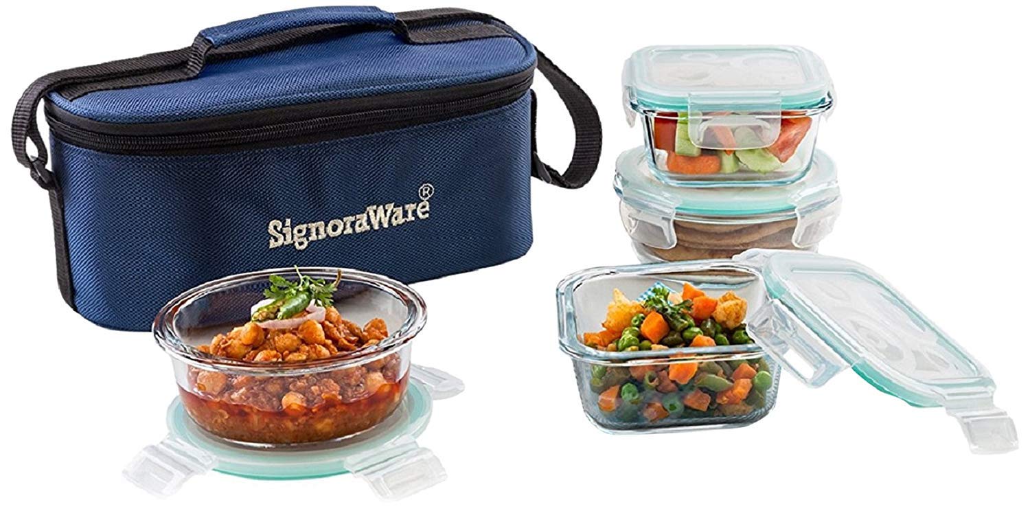 signoraware director glass lunch box