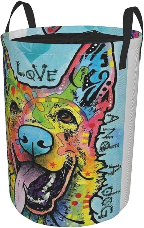 Amazon 大きな収納バスケット 注目に値する犬のポップアート 汚れた服のおもちゃのホームオフィス用の巾着防水ラウンド折りたたみ式ランドリーハンパー21 6 X16 5 Style04 19 X14 小さい かご バスケット オンライン通販