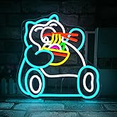 RXXXTRXQ Cute Bear Neon Sign Ramen Led Signs for Wall Decor Japanese Anime Neon Lights for Bedroom Party Restaurant Shop Kitchen Window Door Decoration Boys Birthday Gifts