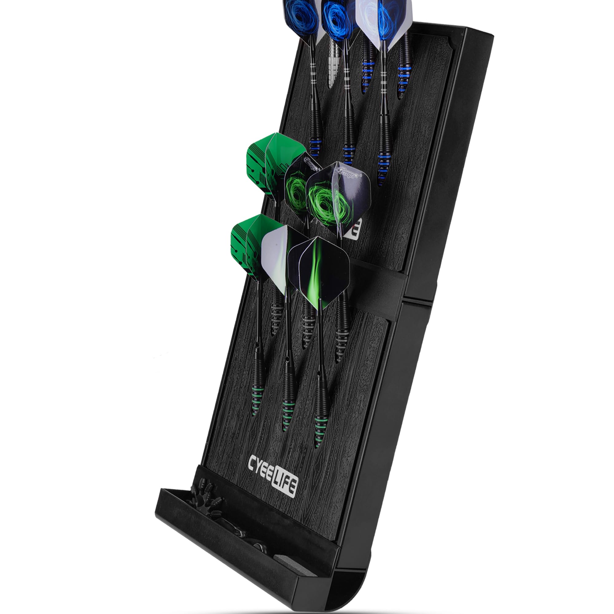 CyeeLife Plastic Darts Stand&Holder Black for 12 Soft and Steel Darts,Assemblable and Detachable Pro Dartboard Accessories