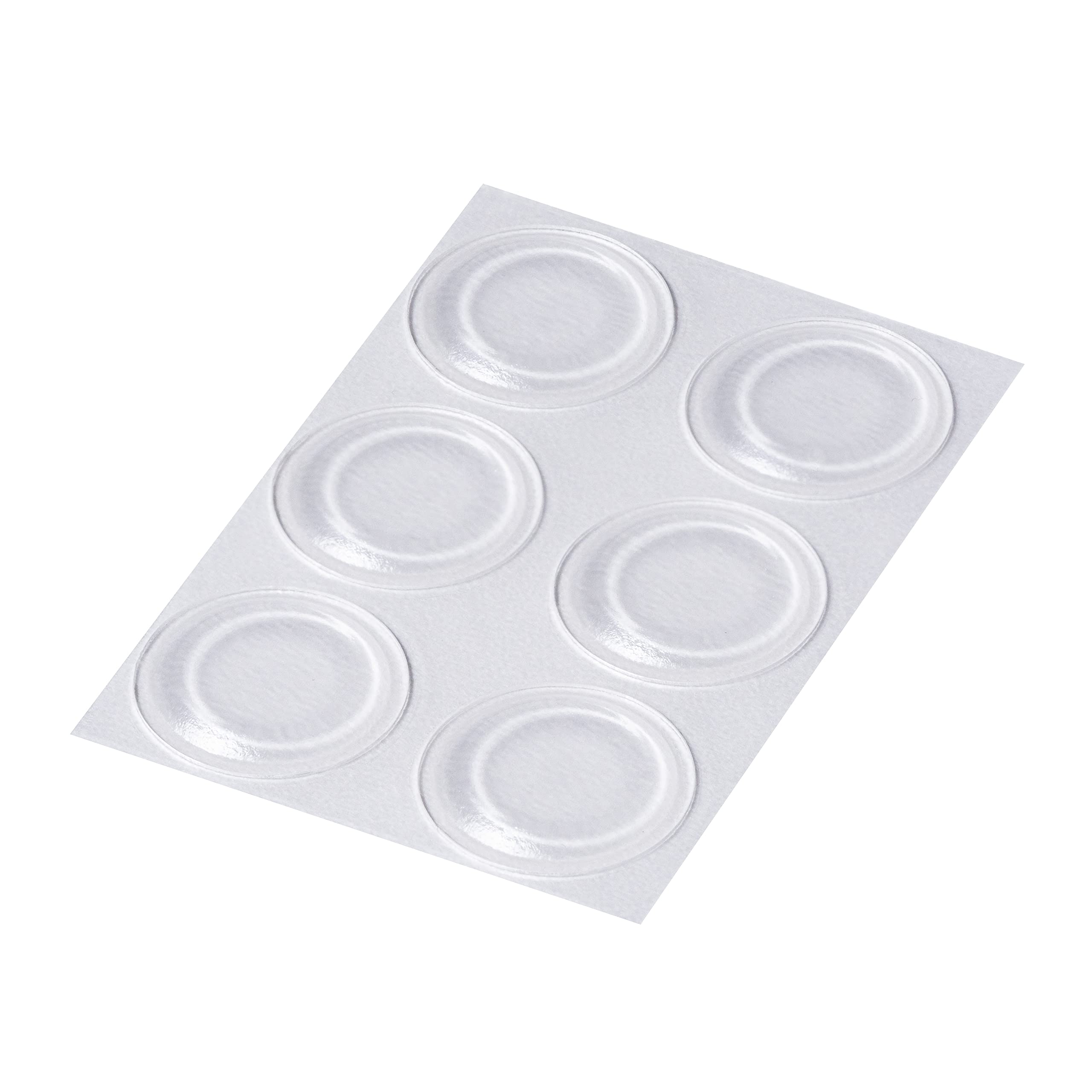 Happy Bananas Clear Self Adhesive Flat Bumper, Rubber Feet for Furniture, Glass, Tables, Crafts - 19mm x 1.9mm (6)