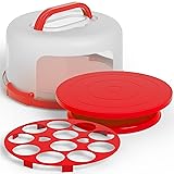 Cake Cupcake Carrier with Lid and Handle + Cake