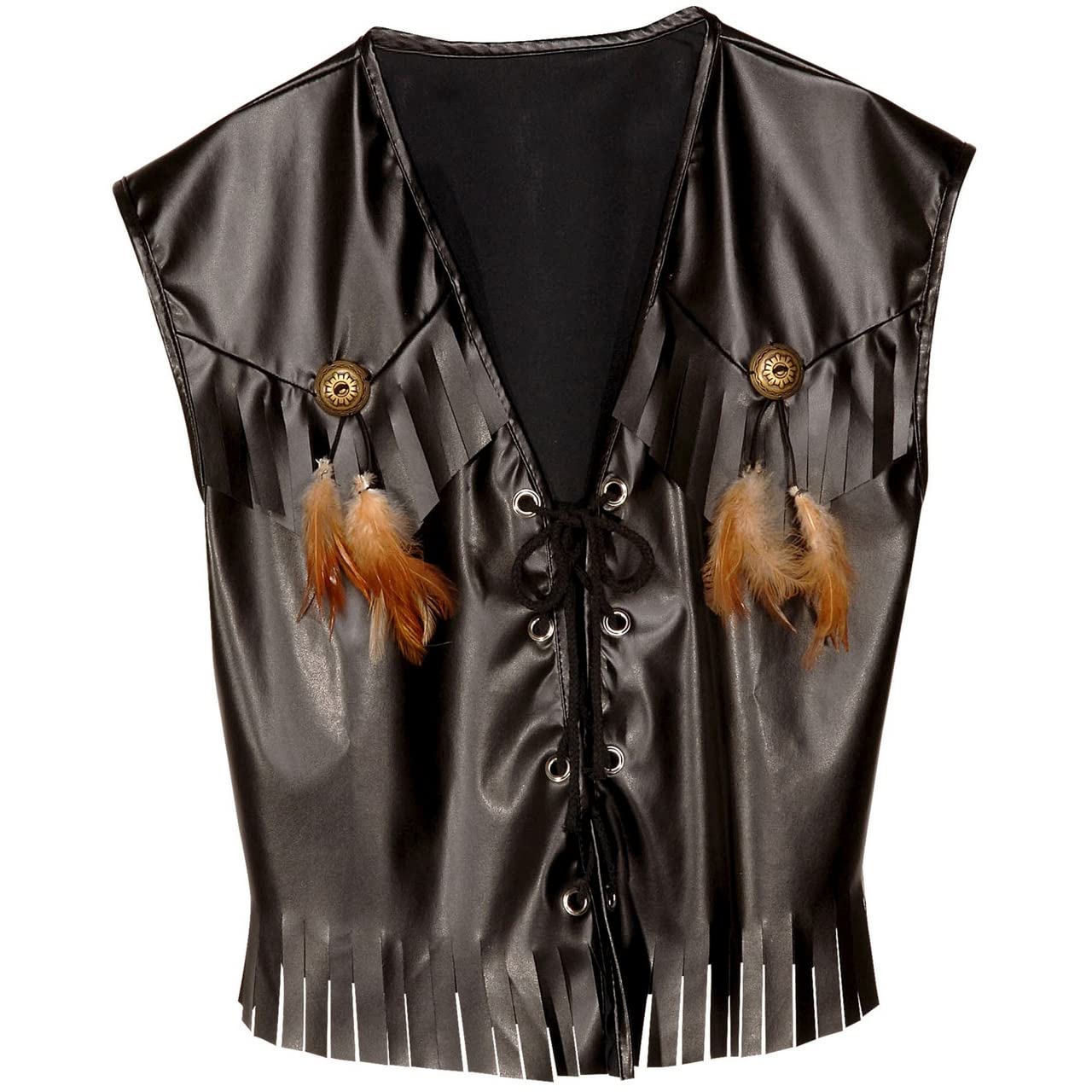 Western Vest Leatherlook Accessory for Fancy Dress