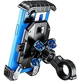 Kewig Motorccyle Phone Mount with Vibration Dampener, 1s Lock Motorcycle Phone Holder with Aluminum Alloy Mounting Base, Bike Handlebar Phone Holder for Motorcycle Bike Scooter, for 5.5''-7.2'' Phones