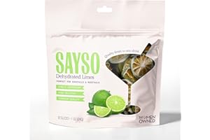 SAYSO Dehydrated Limes | Dried Fruit Slices for Cocktail or Mocktail Garnish for Drinks | Premium Quality Citrus | Single Ingredient, Hand Selected, 12 Slices