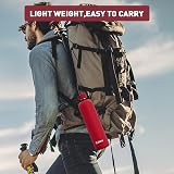 Exllena 1L Insulated Water Bottle with Clip Red Stainless Steel BPA Free view 7