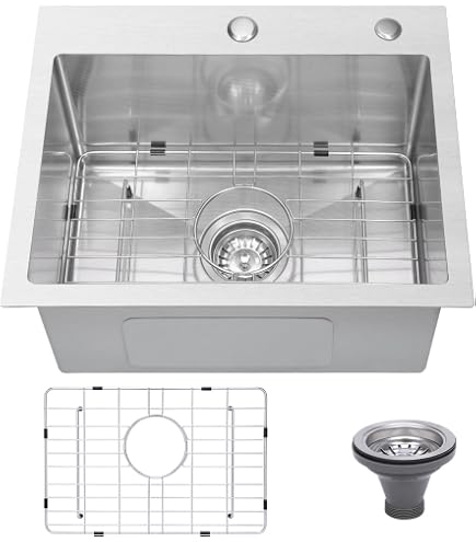 Kindred Creemore Edelstahl-Spüle 63,5 Cm – Drop-In Einzelbecken, Mit EZ Torque Montage