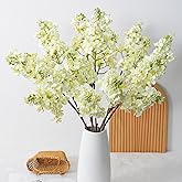 26" Lilac Flowers Artificial Flowers Fake Flowers Used for Home Decoration Living Room Bedroom Decoration (White)