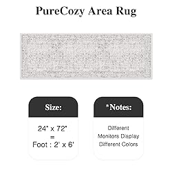 PureCozy Grey Runner Rug 2x6 Indoor Vintage Area