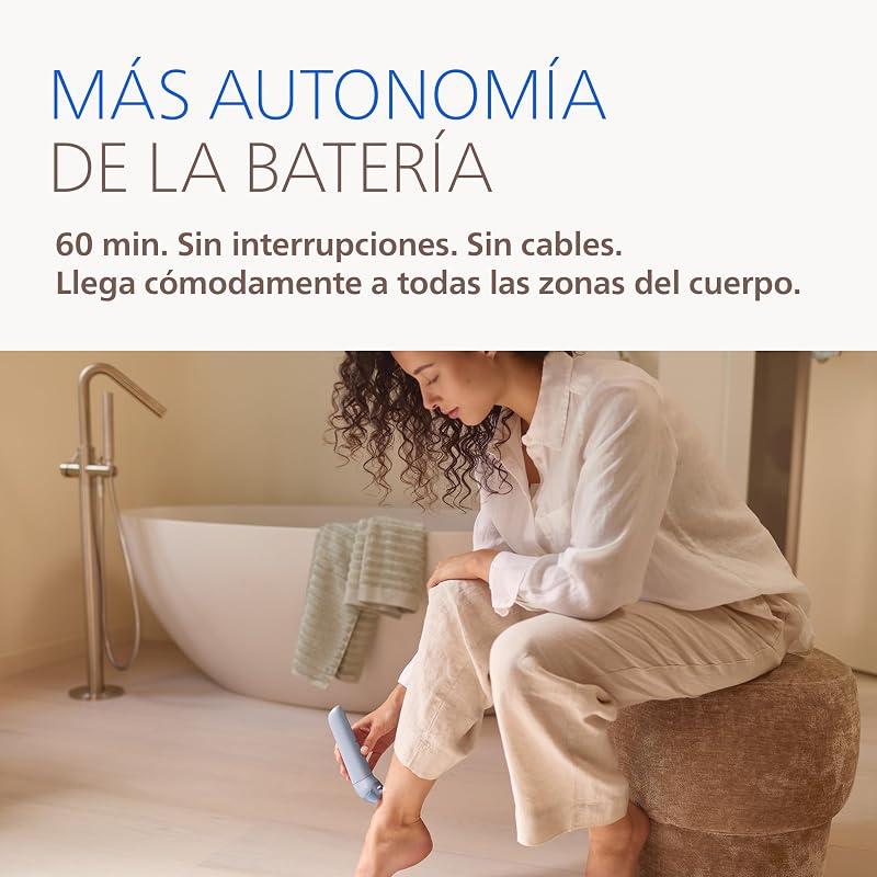 Depiladora Serie 8000 - Depiladora eléctrica inalámbrica, uso en seco y en mojado, para piernas y cuerpo, con tecnología ProGuide, 5 accesorios, 60 minutos de autonomía, modelo BRE709/00