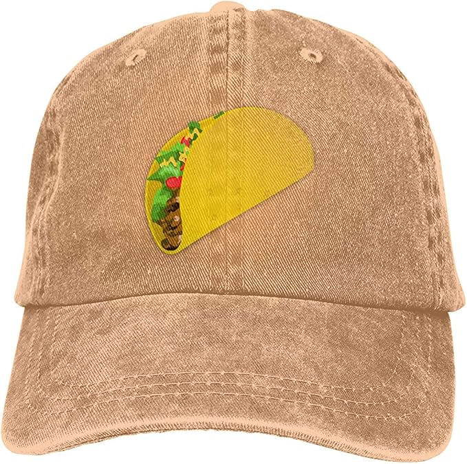 Unisex Taco Mexican Fast Food Natural Baseball Cap Classic Linen Dad Hat Adjustable