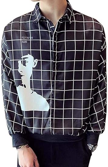 Amazon チューカー メンズ ワイシャツ ファッション シャツ カットソー カジュアル シャツ メンズ シャツ おしゃれ シャツ 薄手 通気 学院風 無地 可愛い 原宿風bf風 シャツ 通販