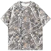 OYOANGLE Men's Camouflage Print Y2k Tee Shirt Crewneck Short Sleeve Going Out Tops