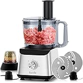 Facelle Electric Food Processor 10 Cup Large Bowl with 6.8oz Grinder, 600W Vegetable Chopper for Mincing, Dicing, Shredding, Puree & Kneading Dough, Great for Cheese Grater, Hummus, Meat and Salsa