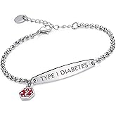 LinnaLove-Pre-engraved Simple Rolo chain Medical alert id bracelet for Women