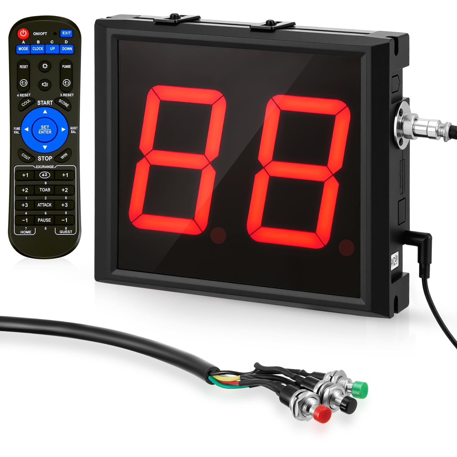 Photo 1 of Relaxweex Two-Digit LED Digital Counter Lap Timer Wall Mounted Digital Lap Counter for Swimming Countdown/up 4 Inch High Swim Supplies with Buttons Remote and Alarm Beep