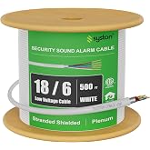 SYSTON 18/6 Fire Security Burglar Station Sound Alarm Control Cable Wire, Plenum-Rated CMP/CL3P Shielded 100% Copper Stranded UL/ETL,UV Resistant RoHS for Indoor/Outdoor Low Voltage Applications Use