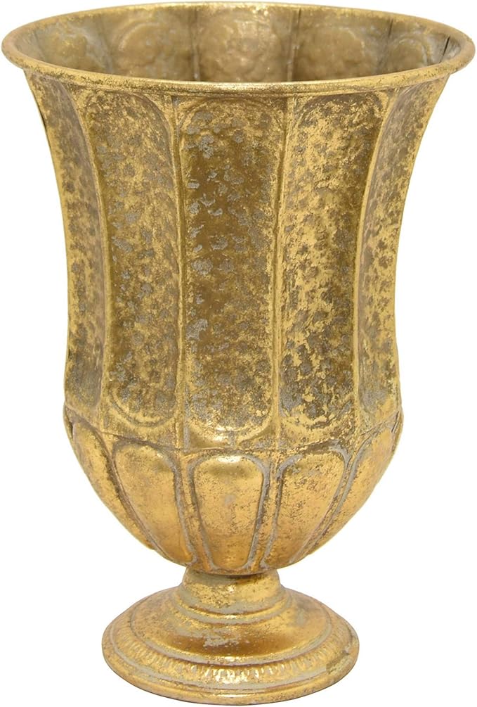 Three Hands 15" Metal Vase Gold in Gold Home & Kitchen