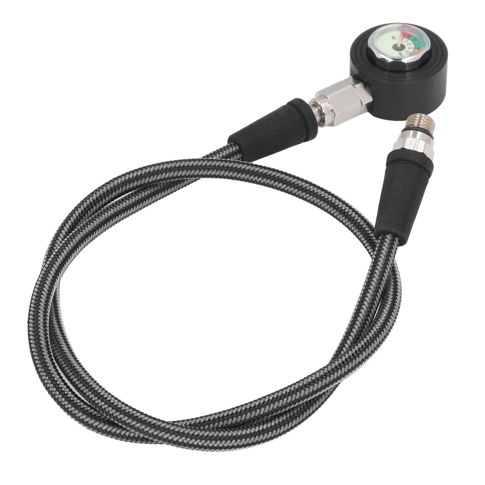 Yunir Scuba Diving Pressure Gauge, Luminous Submersible Diving Night Glow Gauge, 360° Rotatable, High Pressure Hose Compatible, Aluminium & Carbon Fibre, Analog Gauge