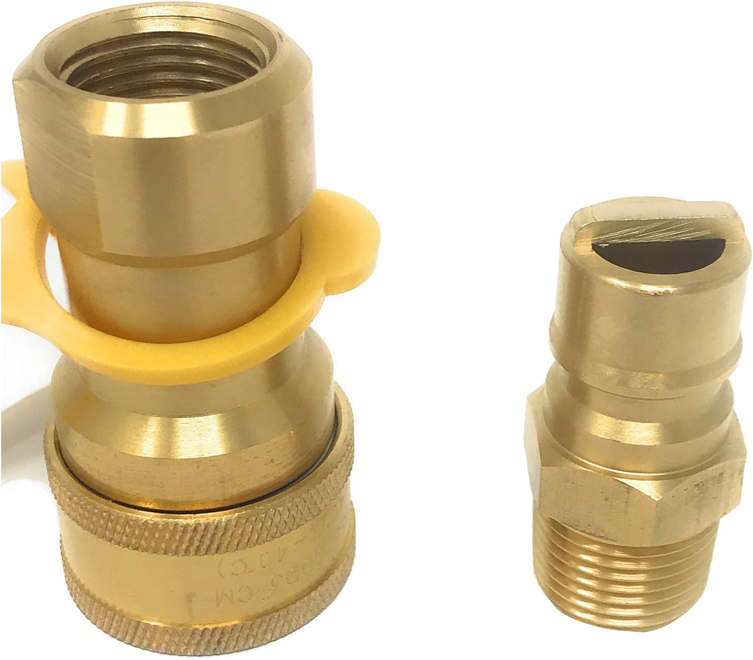 1/2" QDD LP Gas Quick Connect/Disconnect Connector & Male Insert Plug [8630 3308] Solid Brass 1/2 PSIG Pressure Input 1/2 Ins & 1/2" Male NPT x 1/2 inch Natural Gas Propane Fitting Connector