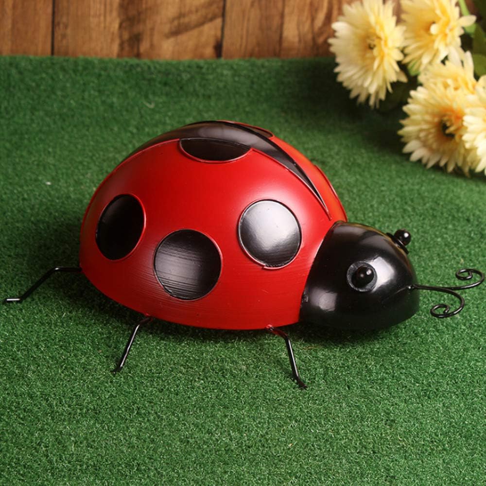 KOLAKO Metal Garden Wall Art Decorative Cute Ladybugs 4 PCS Live Lady Bugs Garden Decorations Outdoor Clearance Fence Yard Art Iron Yard Decorations Ladybug for Path Lawn - Image 4