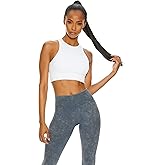 TBO Seamless Sports Bras for Women - Padded Chest High Neck Workout Crop Top