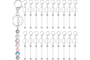 Guiqulai 20 Pcs Beadable Keychain Bars,Blank DIY Keychains for Beads,Keychain Making Supplies Kit,Metal Beaded Keychain