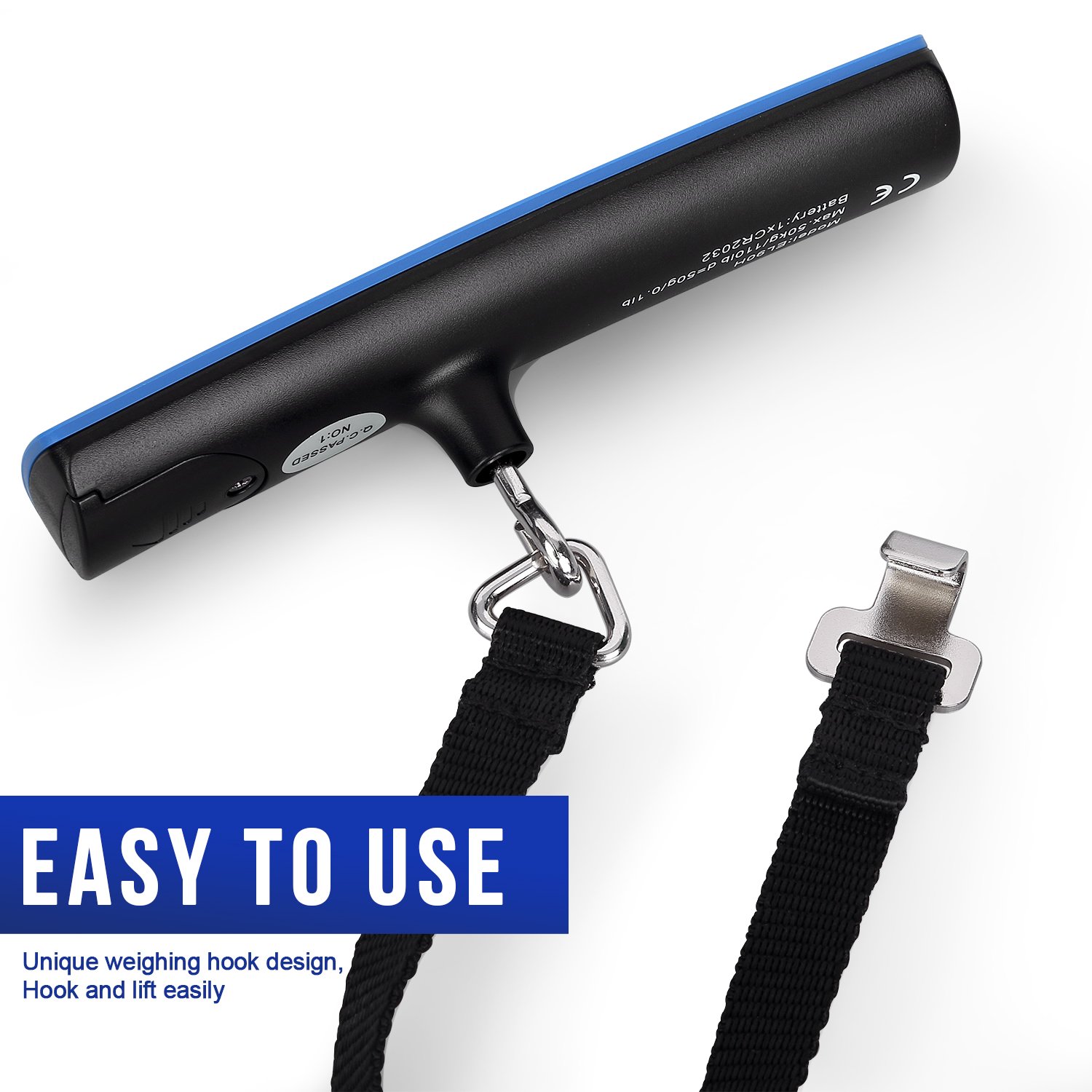 Luggage Scale Portable Hanging Digital Scale 110 lb/50 KG Capacity Backlit Scales With Tare Function Lightweight for Travel Airlines