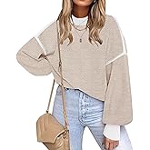 Fall Clothes for Women 2026 Trendy Fashion Oversized Sweaters Color Block Long Sleeve Knited Pullover Tops Winter Outfits