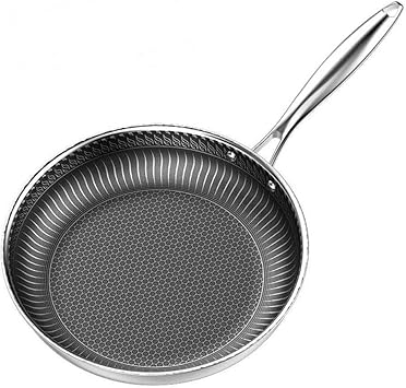 Amazon Co Jp 鍋の焦げ付き防止のフライパン 調理鍋フライパン 焦げ付き防止の鍋のフライ鍋304ステンレス鋼の家の仕事ステーキガス調理器 スポーツ アウトドア