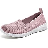 Puxowe Women's Casual Slip on Walking Flat Shoes-Lightweight Low-Top Knit Loafer Sneaker