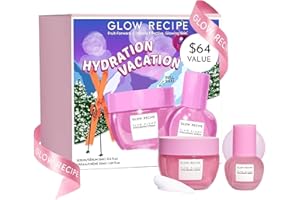 Glow Recipe Hydration Vacation Skincare Set - Plum Plump Hyaluronic Acid Moisturizer + Face Serum - Made with Antioxidant Plum & Vitamin B5 to Repair Skin Barrier and Improve Hydration (2 Count)