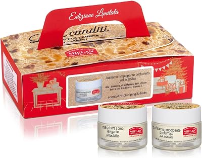 Helan Panettone Lip Mask & Balm Gift Set Sweet Almond Oil Vitamin E 13ml Made