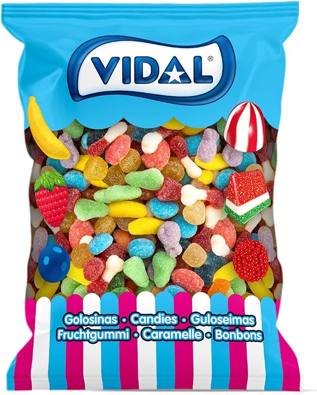 Golosinas. Mini Mix Azúcar. Surtido de golosinas con forma de frutitas mini recubiertas de azúcar. Multicolor. Sin Gluten. Bolsa 1 kg — foto 1 de 6