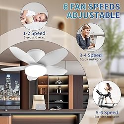 Yoobao Modern Ceiling Fans with Lights and
